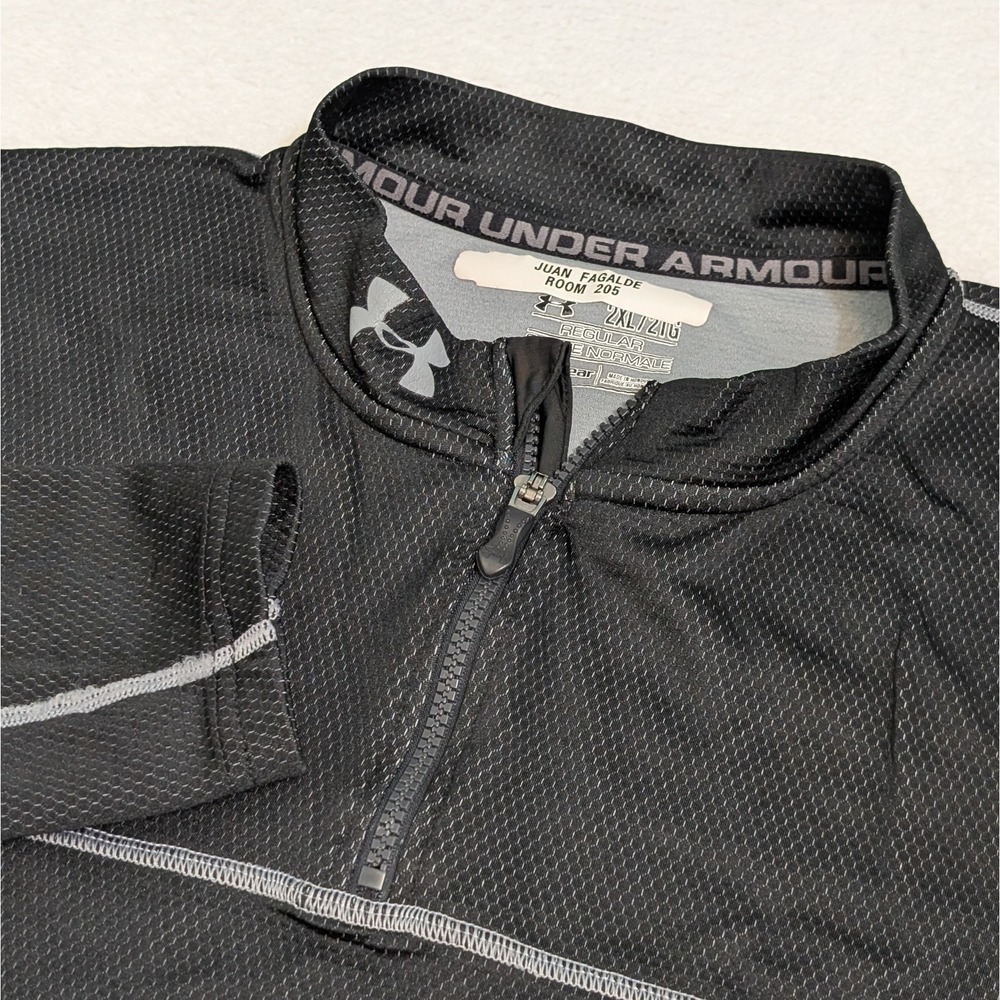 VINTAGE Under Armour Cold Gear Jacket Adult 2XL XXL Black Mid Layer Ski Outdoors
